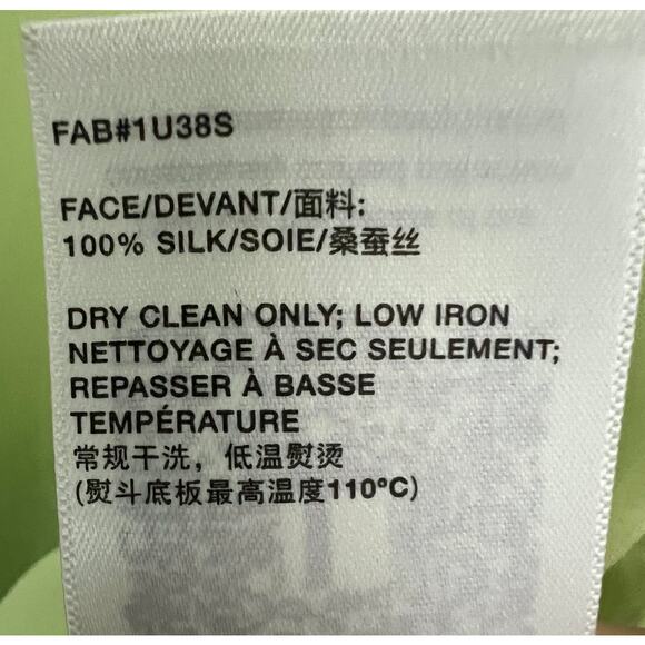 Lafayette 148 NY Looped Button 100% Silk Blouse in Key Lime Green Size 1X - Picture 7 of 7